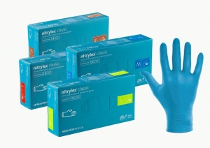 Mercator nitrylex® classic jednorázové rukavice nitrilové, modré, 100ks (S,M,L,XL)