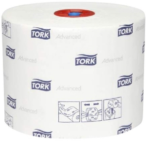 Toaletní papír kompaktní role TORK ADVANCED, celulóza + recykl, 2 vrstvy, 100 m, T6, 27 ks