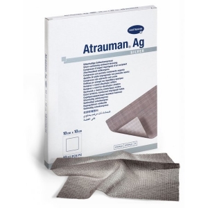 Tyl mastný se stříbrem Atrauman AG 10x10cm (10ksbal) (12ks bal)